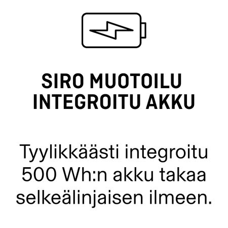 Runkoon integroitu akku